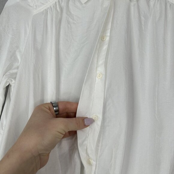 Maeve Anthro Womens Top Extra Small White Button Front Shirt Knot Tie Blouse - Picture 14 of 14